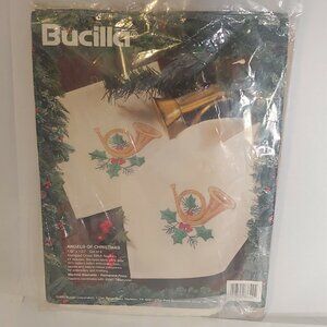 New Bucilla Angels Of Christmas Cross Stitch Kit Fabric Napkins Set Of 8 Craft